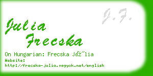 julia frecska business card